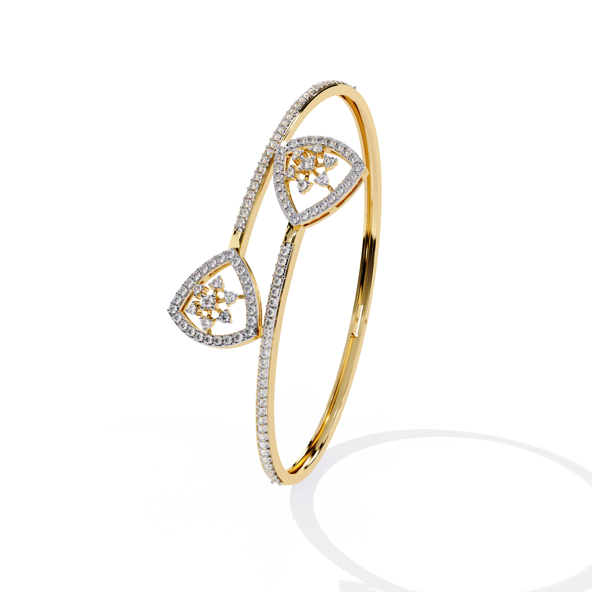 Solitairekart 1.35ct Floral Diamond Cuff Bracelet-HI Color, VS-SI Clarity